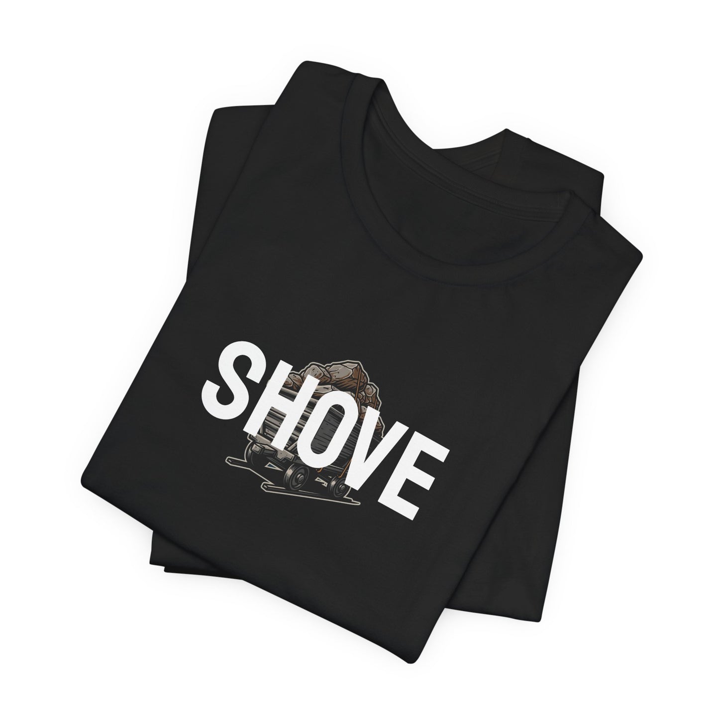 Athletic Spirit SHOVE Unisex Tee, Baseball Player Gift, Sports Fan Shirt, Inspirational Athlete Top, Underdog Competition Statement Piece