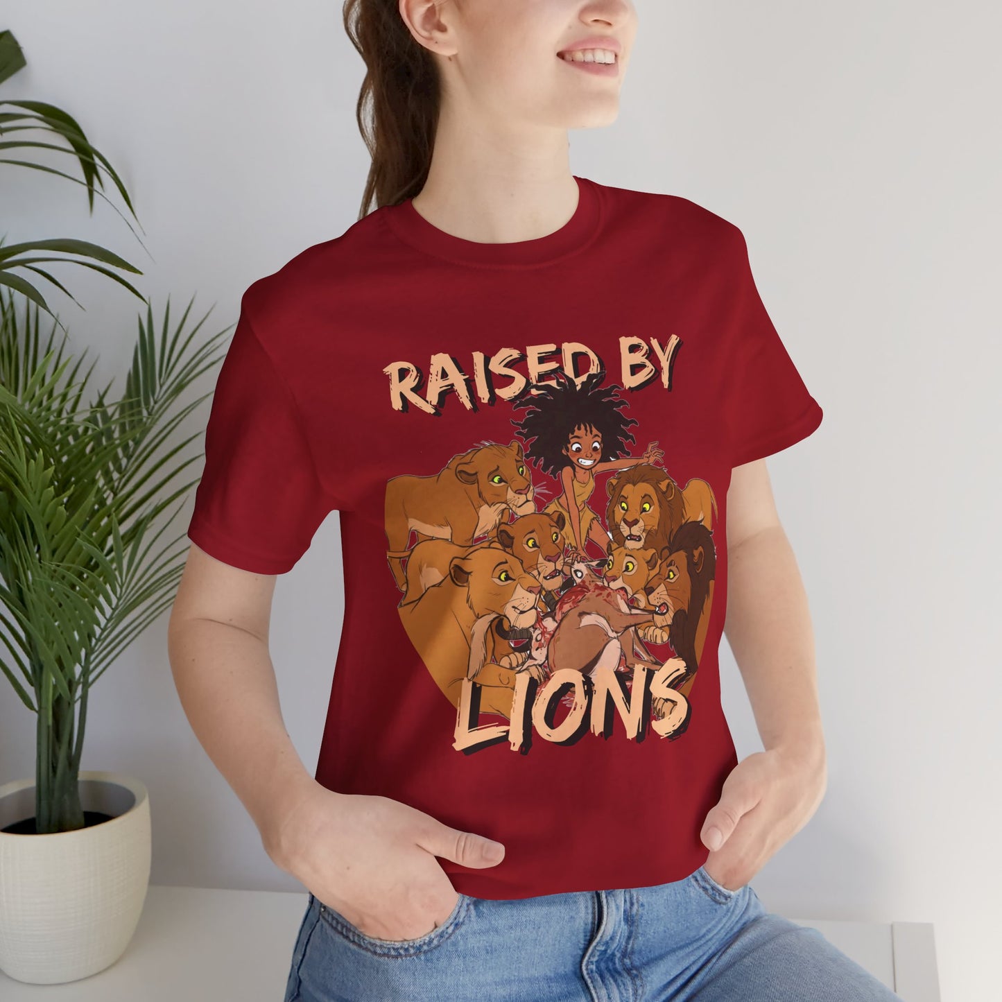 Raised by Lions Unisex Tee, Funny Animal Shirt, Lion Lover Gift, Safari T-Shirt, Jungle Adventure Apparel, Casual Wear - Schmartypants