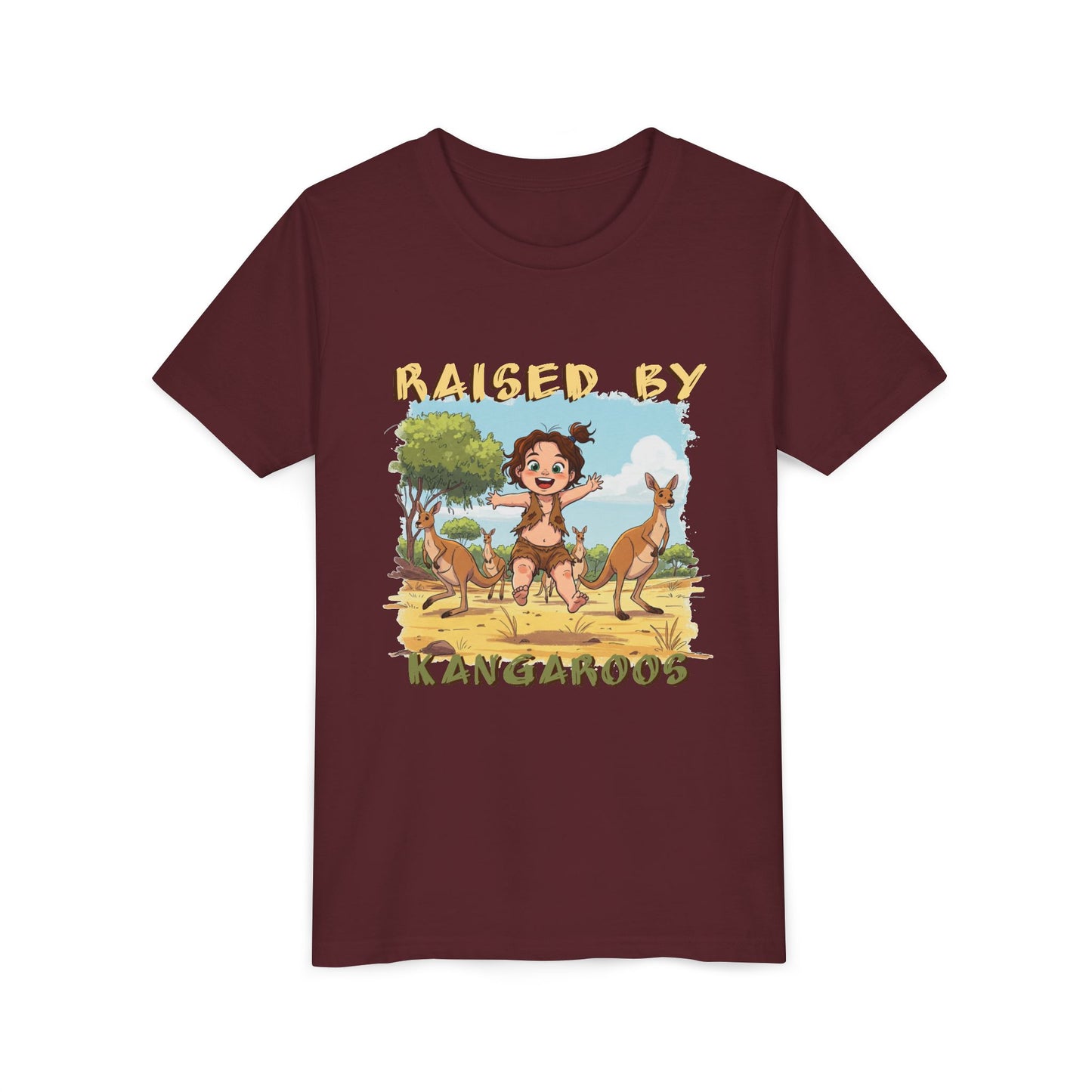 Kids 'Raised by Kangaroos' Tee - Fun and Playful Short Sleeve Shirt - Schmartypants