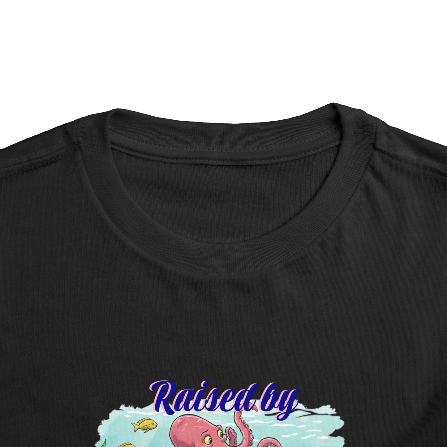 Funny Toddler Tee - "Raised by Octopuses" Cute Short Sleeve Shirt for Kids, Beach Day, Birthday Gift, Fun Summer Wear