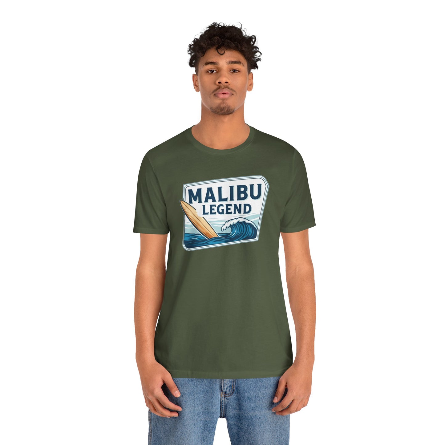 Malibu Legend Surf Tee | Unisex Jersey Short Sleeve Shirt, Beachwear, Summer Vibes, Surfing Gift, California Style, Malibu Souvenir Tee
