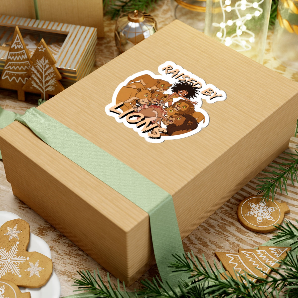 Raised by Lions Stickers - Funny Animal-Inspired Designs for Kids & Nature Lovers - Schmartypants