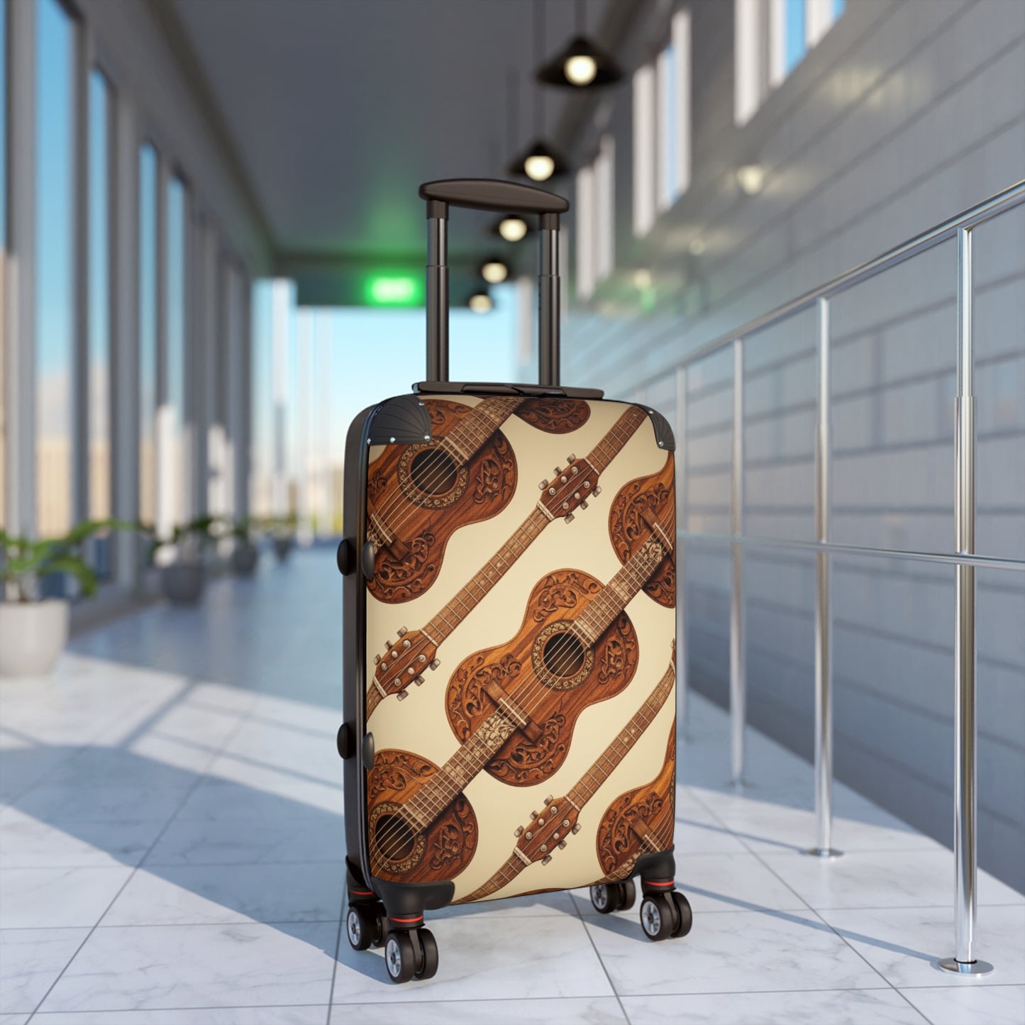 Bohemian Guitar Suitcase - Vintage Luggage, Traveler Gift, Music Lover Accessory, Unique Baggage, Holiday Travel