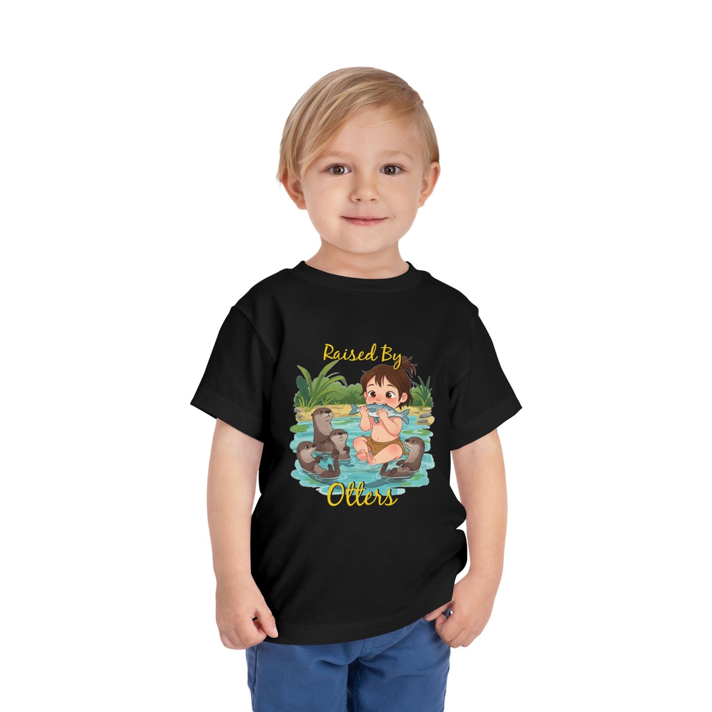 Toddler Short Sleeve Tee | 'Raised By Otters', Cute Kids T-Shirt, Summer Apparel, Gift for Animal Lovers, Playful Toddler Outfit