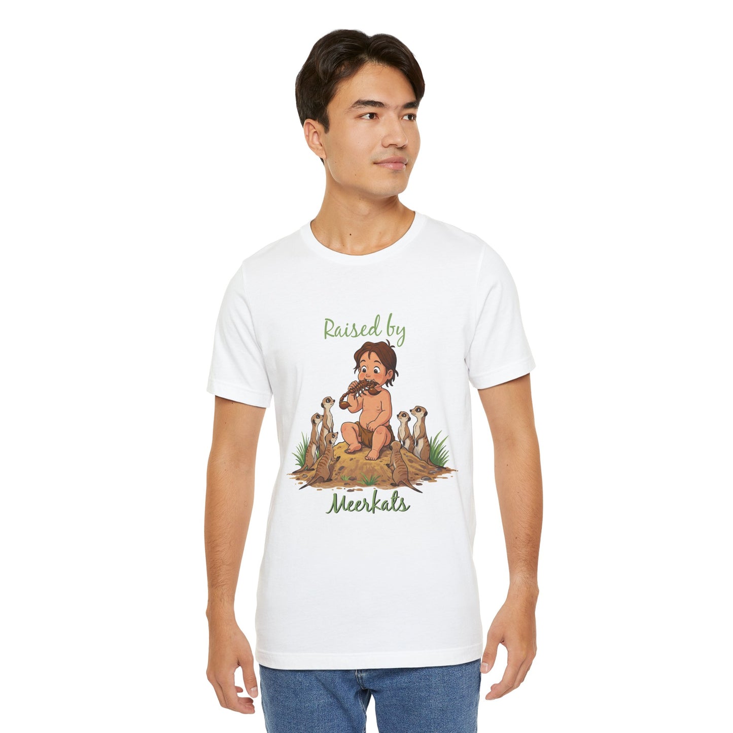 Funny 'Raised by Meerkats' Unisex Tee for Meerkat and Wildlife Lovers - Schmartypants