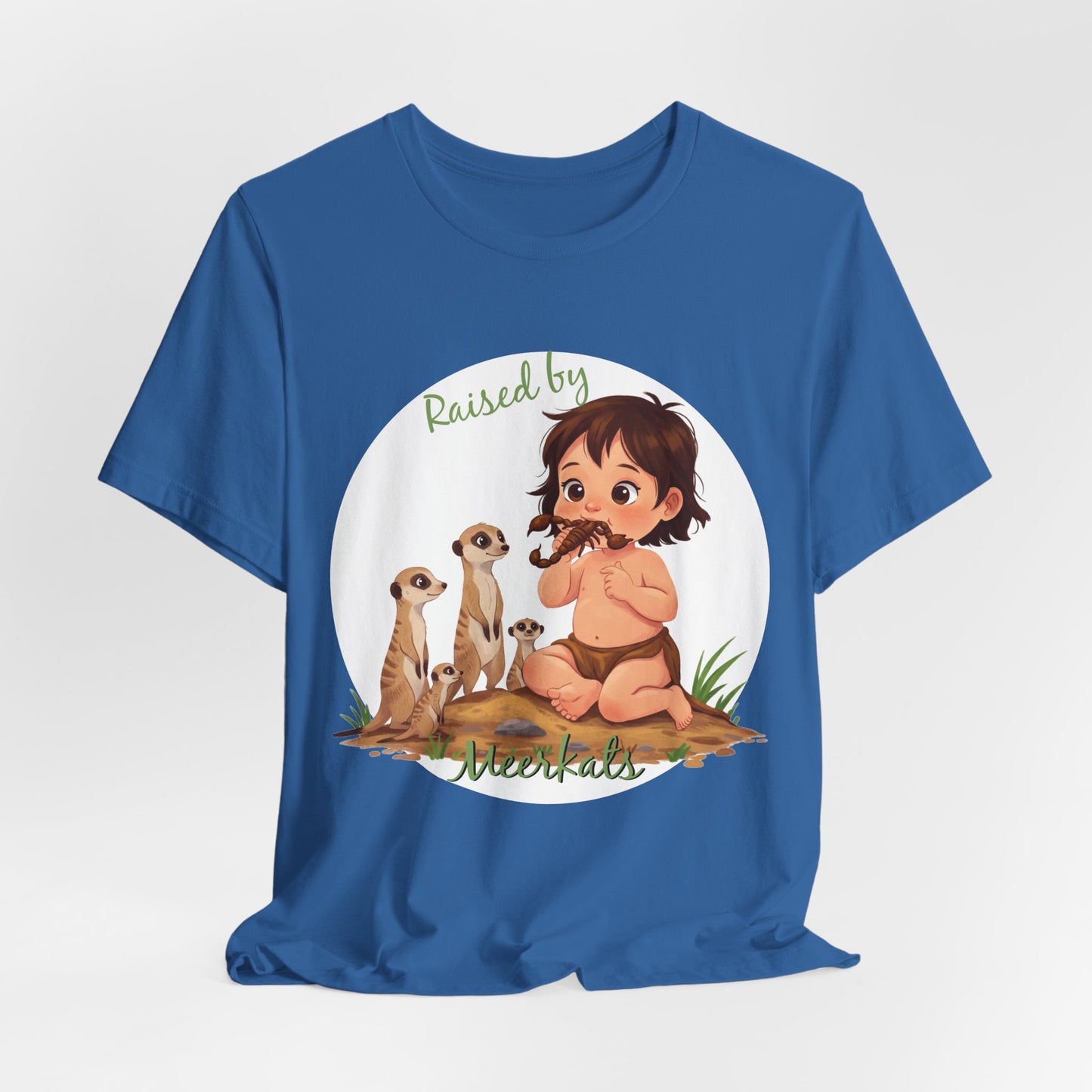 Funny Meerkat Tee - "Raised by Meerkats" Unisex Jersey Short Sleeve Shirt - for Meerkat and Wildlife Lovers - Schmartypants