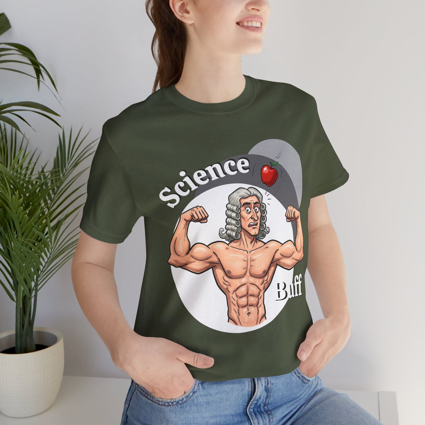 Funny 'Science Buff' Unisex Tee, Funny Science Shirt, Gift for STEM Lovers, Academic Humor T-Shirt, Geeky Top, Science Enthusiast Apparel, Sir Isaac Newton Fans - Schmartypants