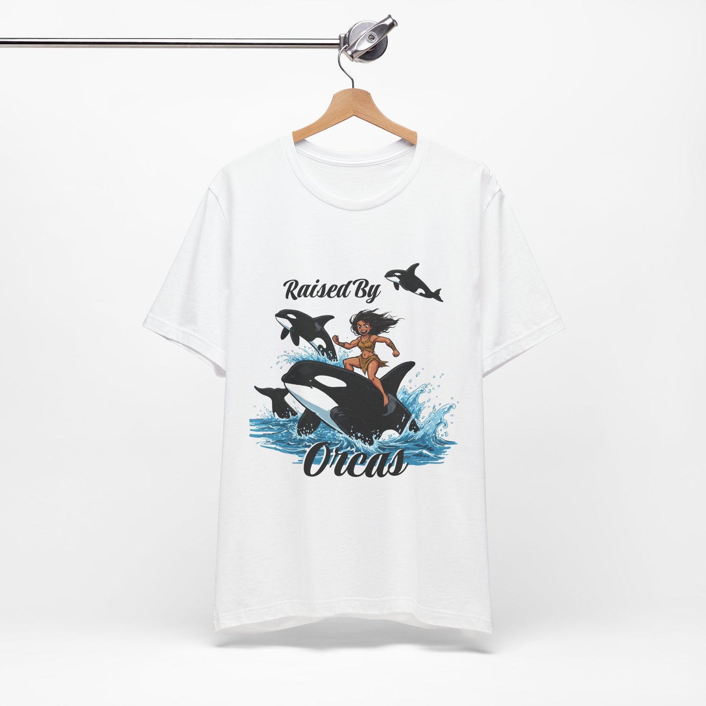'Raised By Orcas' Unisex Tee | Ocean Lover Shirt, Animal Spirit Tee, Whale Enthusiast Gift, Nautical Apparel, Summer Essentials