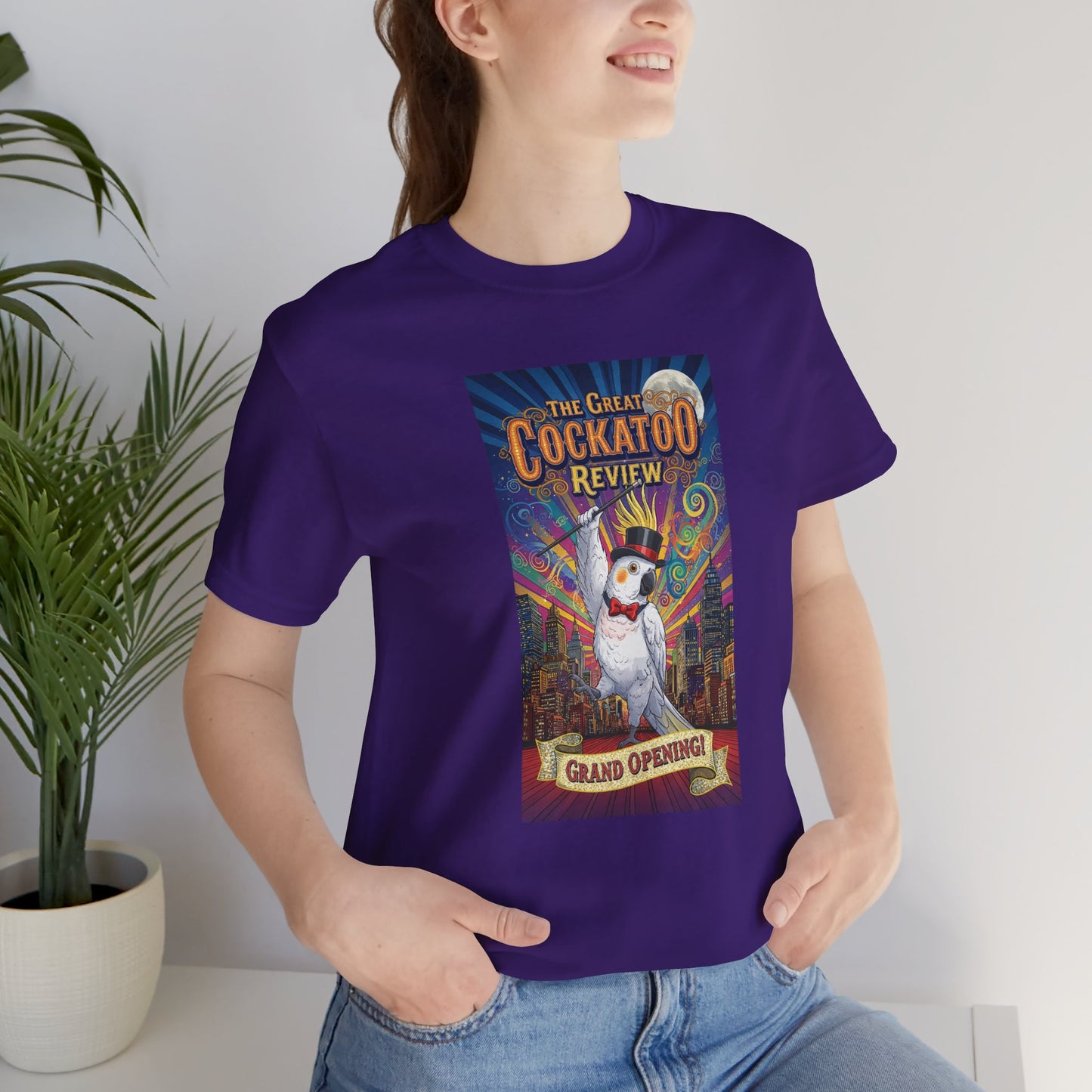 Grand Opening Cockatoo Review Tee - Funny Bird Graphic T-Shirt, Unique Gift for Cockatoo Owners, Casual Wear, Animal Lover Shirt