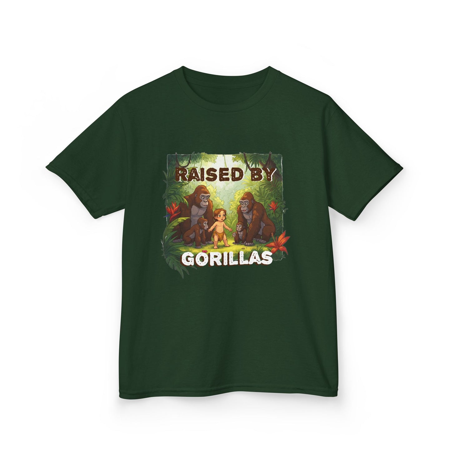 Funny Adorable 'Raised by Gorillas' Kids Tee - Schmartypants
