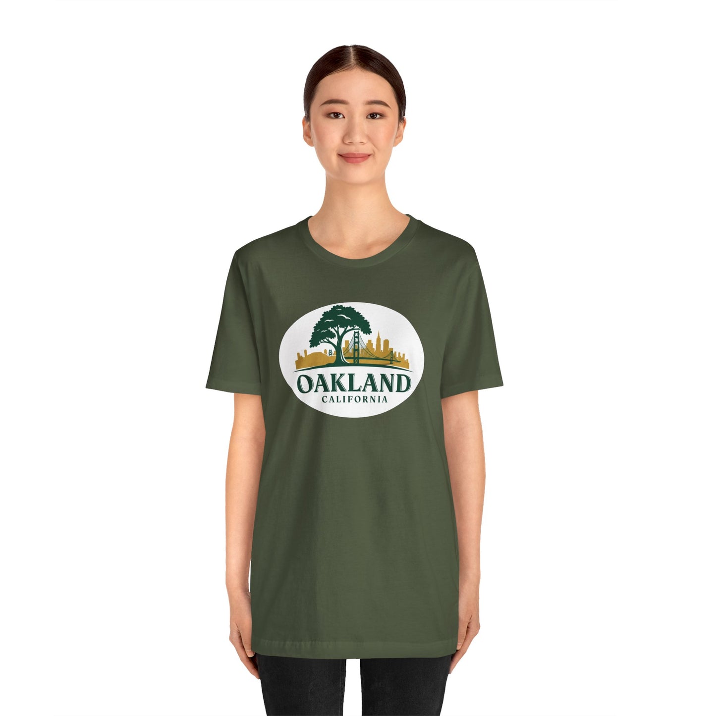 Oakland Cityscape Unisex Jersey Tee, Casual Wear, Gifts for Him/Her, Summer Fashion, Oakland California T-Shirt, Oakland Souvenir