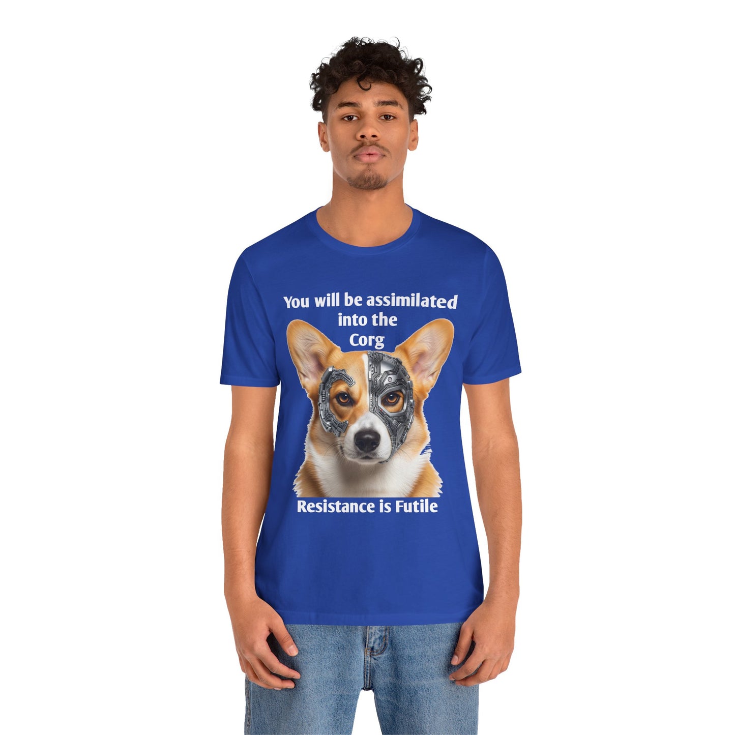 Star Trek Corgi Unisex Tee, Borg Implants, Resistance is Futile, Funny Gift for Corgi Lovers, Trekkies, Trekkie Conventions, Dog Park
