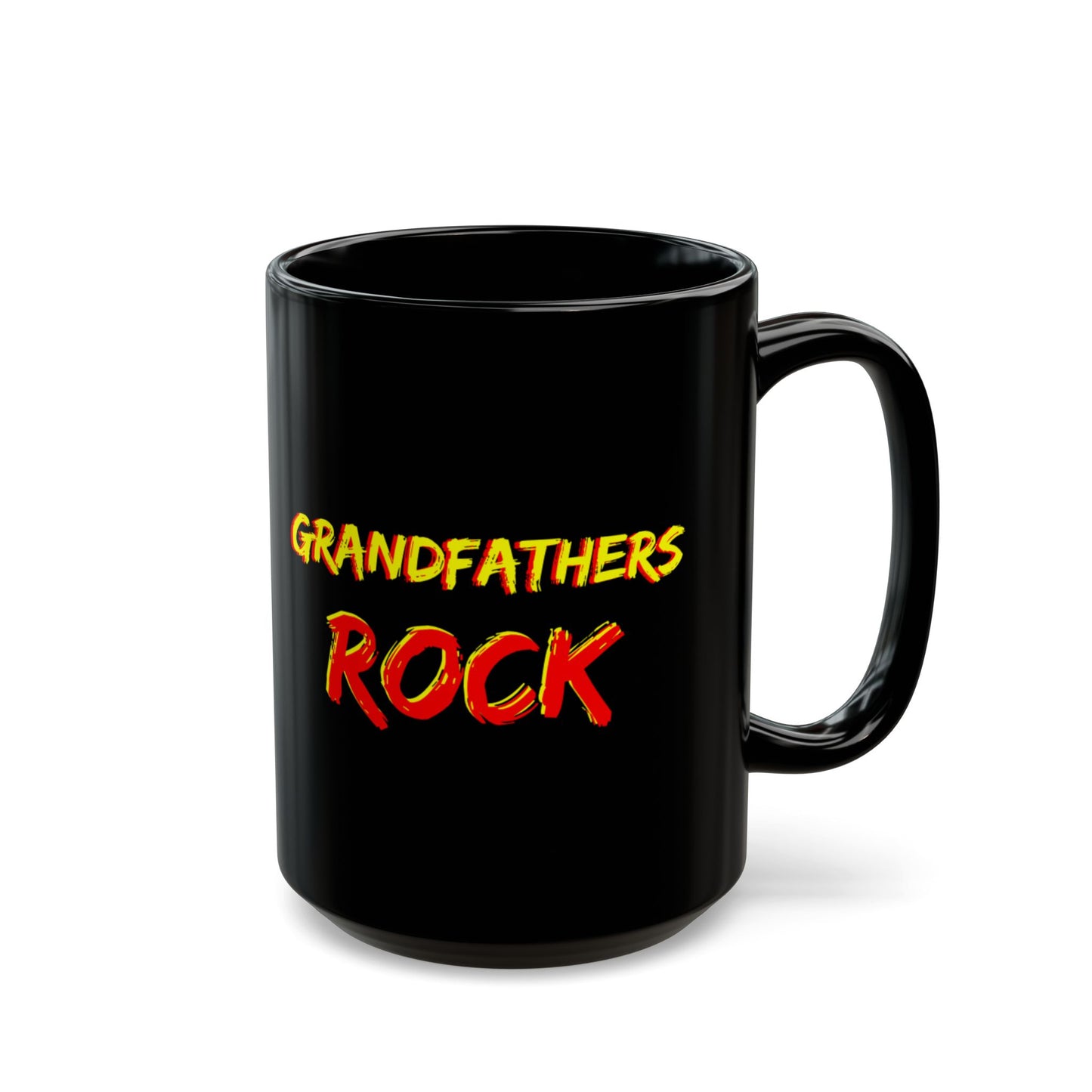 "Grandfathers Rock" Coffee Mug - Funny Black Mug for Granddad, Gift for Father's Day, Birthdays - Schmartypants