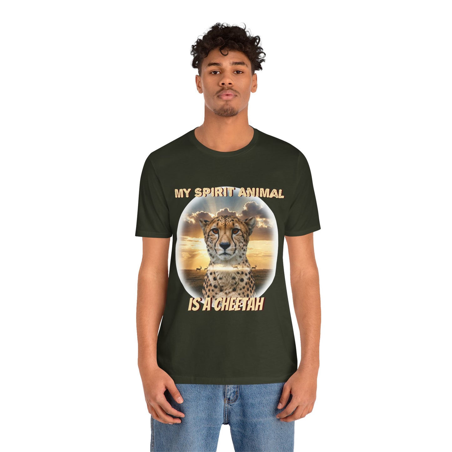 Unisex Jersey Tee - My Spirit Animal is a Cheetah - Beautiful Cheetah Natura Lover Statement - Schmartypants