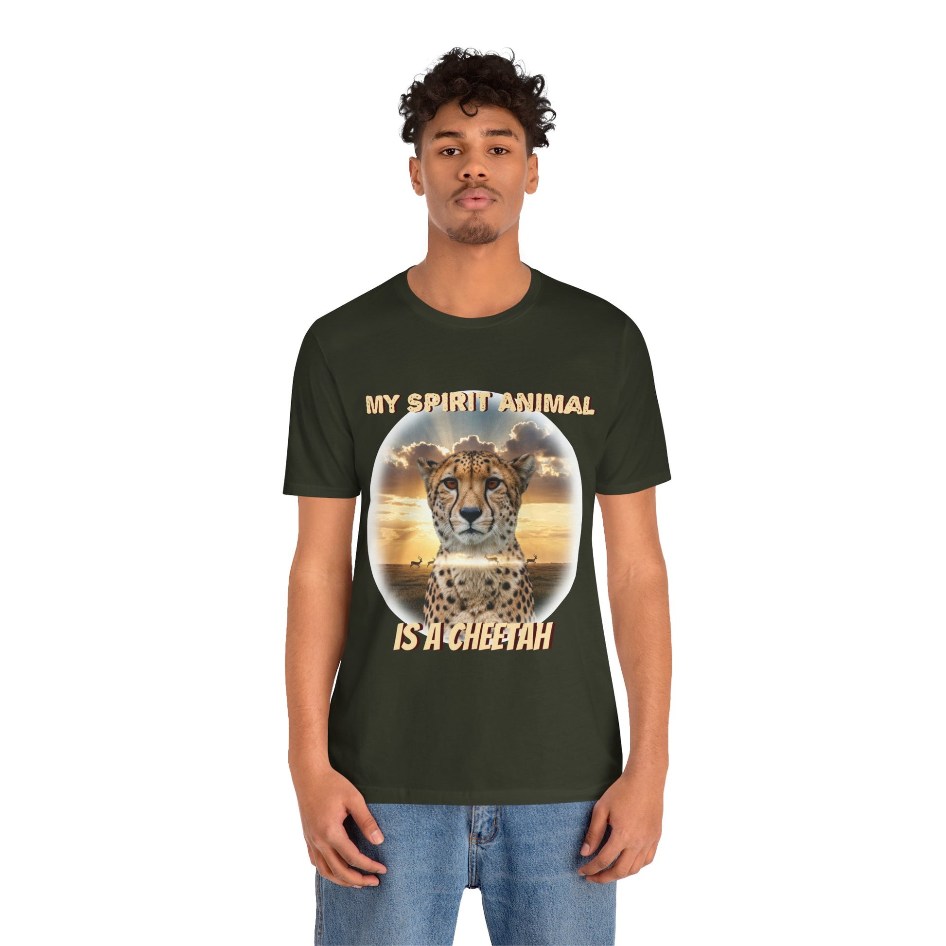 Unisex Jersey Tee - My Spirit Animal is a Cheetah - Beautiful Cheetah Natura Lover Statement - Schmartypants