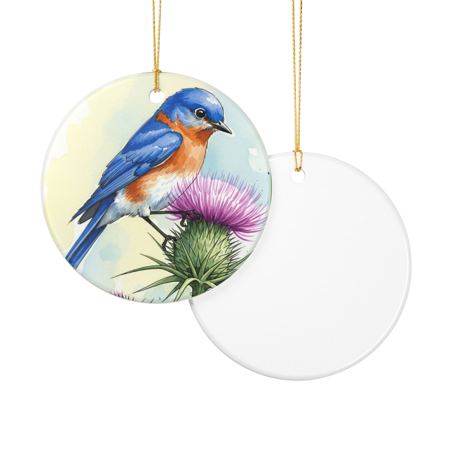 Ceramic Bird Ornament, Nature Decor, Gifts for Bird Lovers, Bluebird Christmas Ornament, Home & Garden Decoration, Seasonal Decor