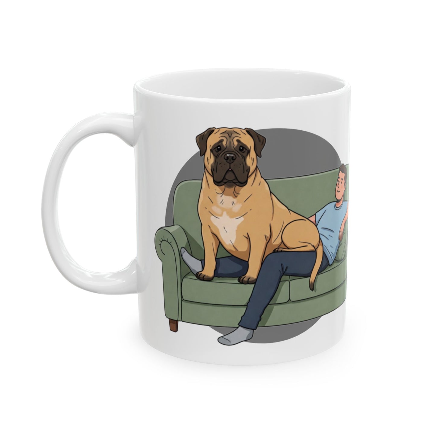 Cozy Mastiff Lover's Ceramic Mug - Perfect Gift for Mastiff Dog Owners, Funny Coffee Cup, Home Decor, Pet Lover Gift, Relaxation Mug - Schmartypants