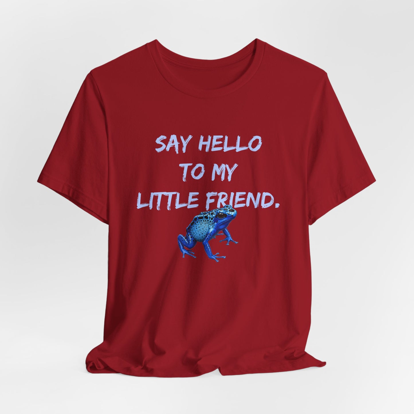 Frog Lover T-Shirt, Poison Dart Frog Tee, Unisex Graphic Shirt, Funny Animal Quote Top, Say Hello To My Little Friend Shirt