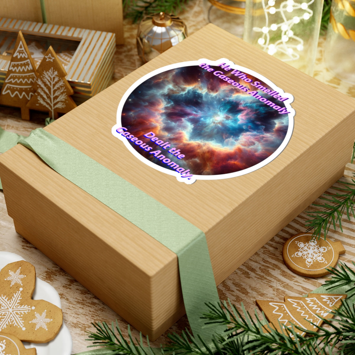 Cosmic Kiss-Cut Stickers - Hilarious Gaseous Anomaly Design for Trekkies and Sci-Fi Fans - Schmartypants