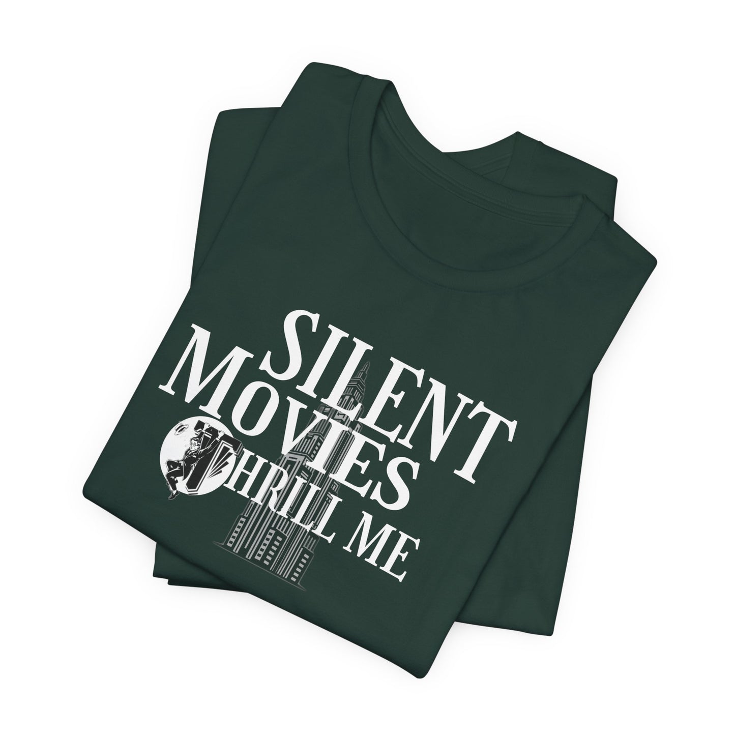 Silent Movies Thrill Me Tee, Unisex T-Shirt, Vintage Film Lover Shirt, Movie Buff Gift, Retro Cinema Apparel