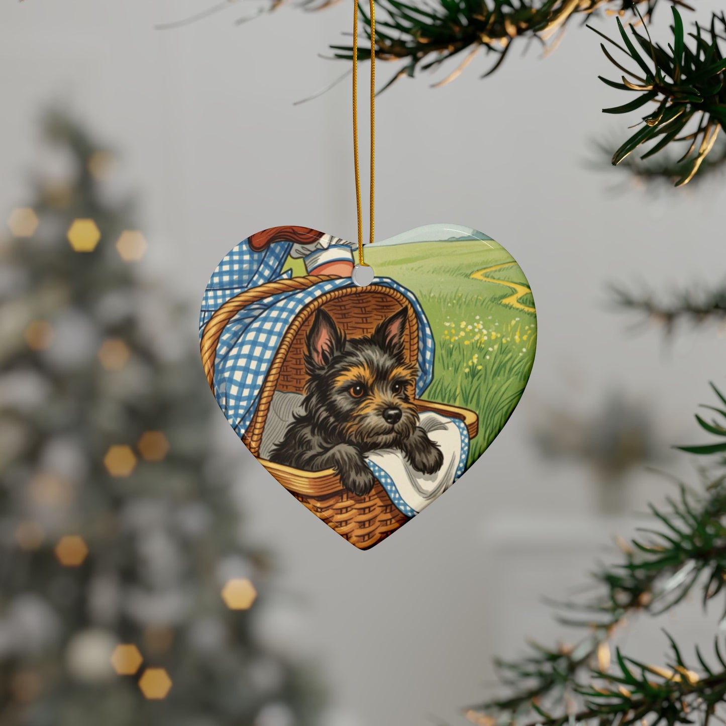 Ceramic Ornaments, Toto Wizard of Oz Tree, 2-Side Print, Collectible Series 2 Ornament, Holiday Decor, Christmas Ornament, Gift for Wizard
