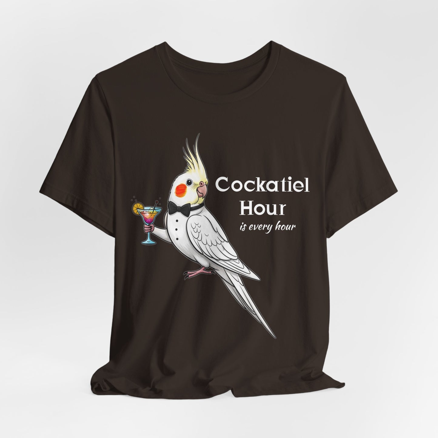 Cockatiel Hour Unisex Tee - Fun Bird Lover T-Shirt, Casual Wear, Gift for Bird Enthusiasts, Animal Lover Gift, Unique Graphic Tee