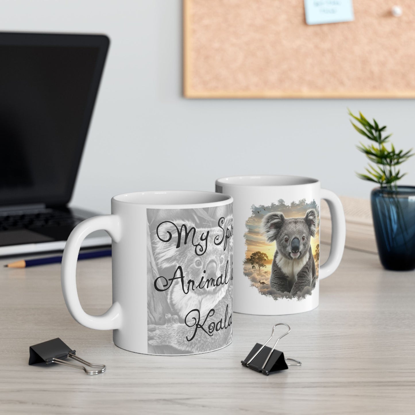 Cozy 'My Spirit Animal is a Koala' Ceramic Mug, Cute Animal Coffee Cup, Nature Lover Gift, Perfect for Animal Theme Parties