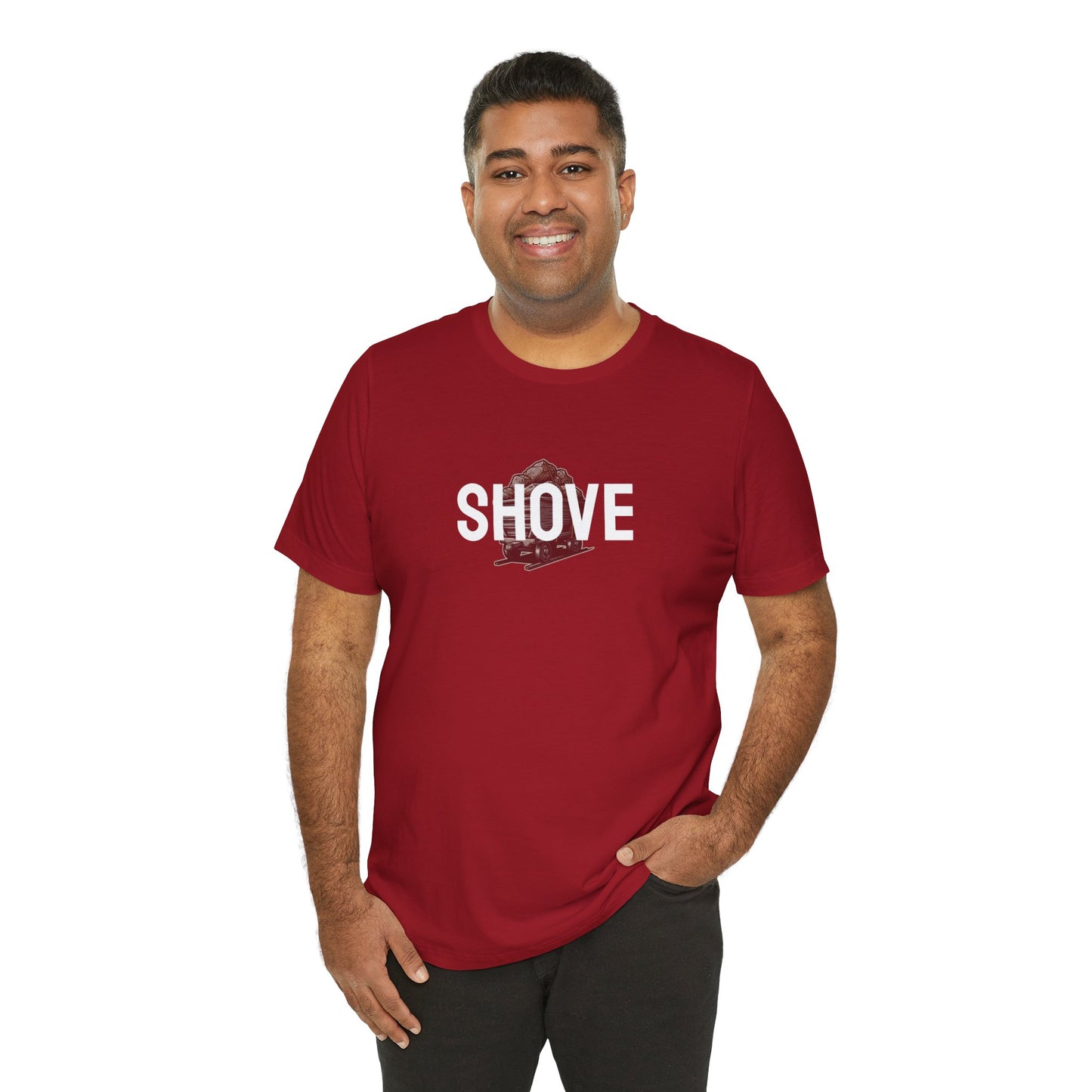 Athletic Spirit SHOVE Unisex Tee, Baseball Player Gift, Sports Fan Shirt, Inspirational Athlete Top, Underdog Competition Statement Piece