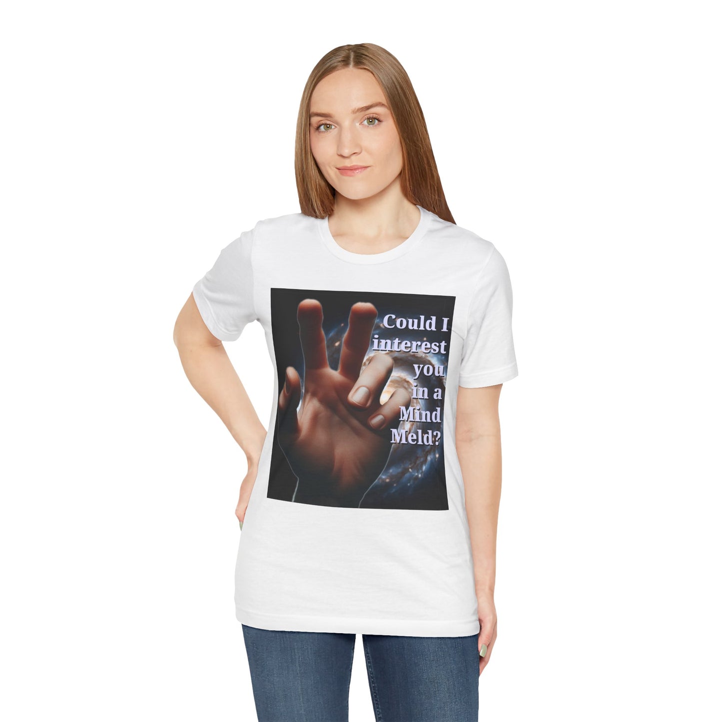 'Could I Interest You in a Mind Meld?' Graphic Tee - Hilarious Unisex Short Sleeve Shirt for Sci-Fi Lovers, Star Trek Fans, & Casual Wear - Schmartypants