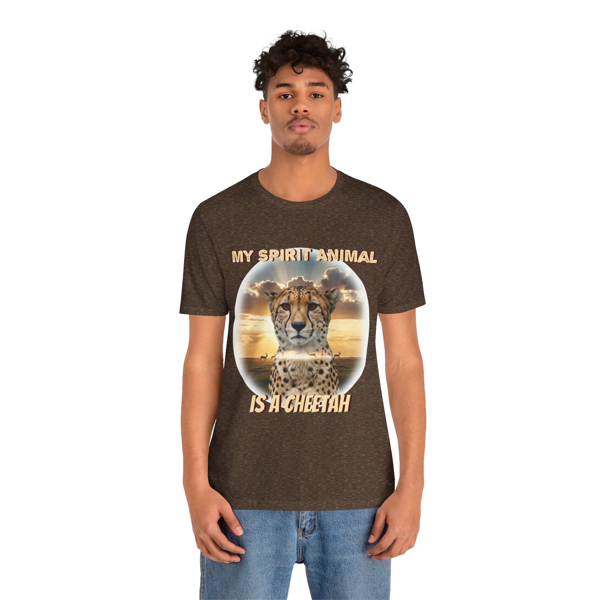 Unisex Jersey Tee - My Spirit Animal is a Cheetah - Beautiful Cheetah Natura Lover Statement - Schmartypants