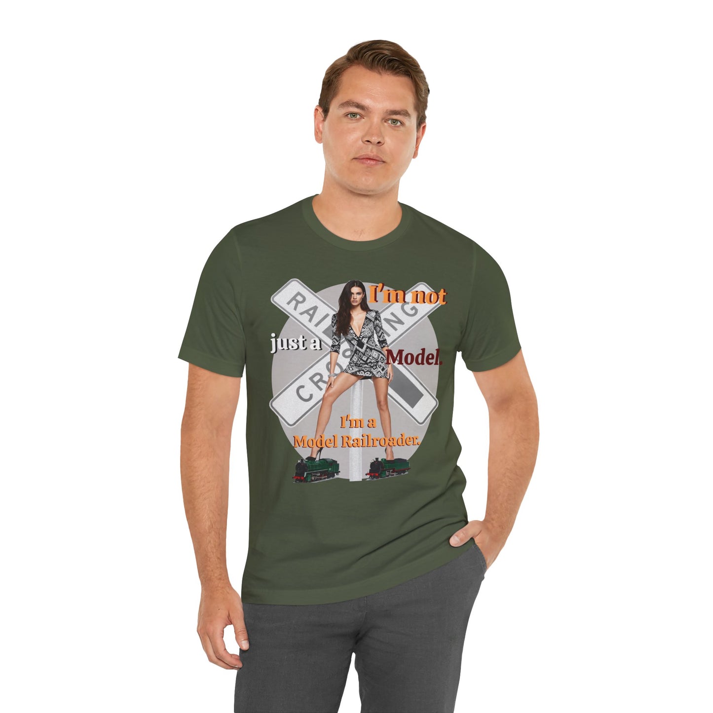 Railroad Model Unisex Tee, Train Lover Gift, Funny 'Model Railroader' Shirt, Model Railroading Apparel, Unique Graphic T-Shirt - Schmartypants
