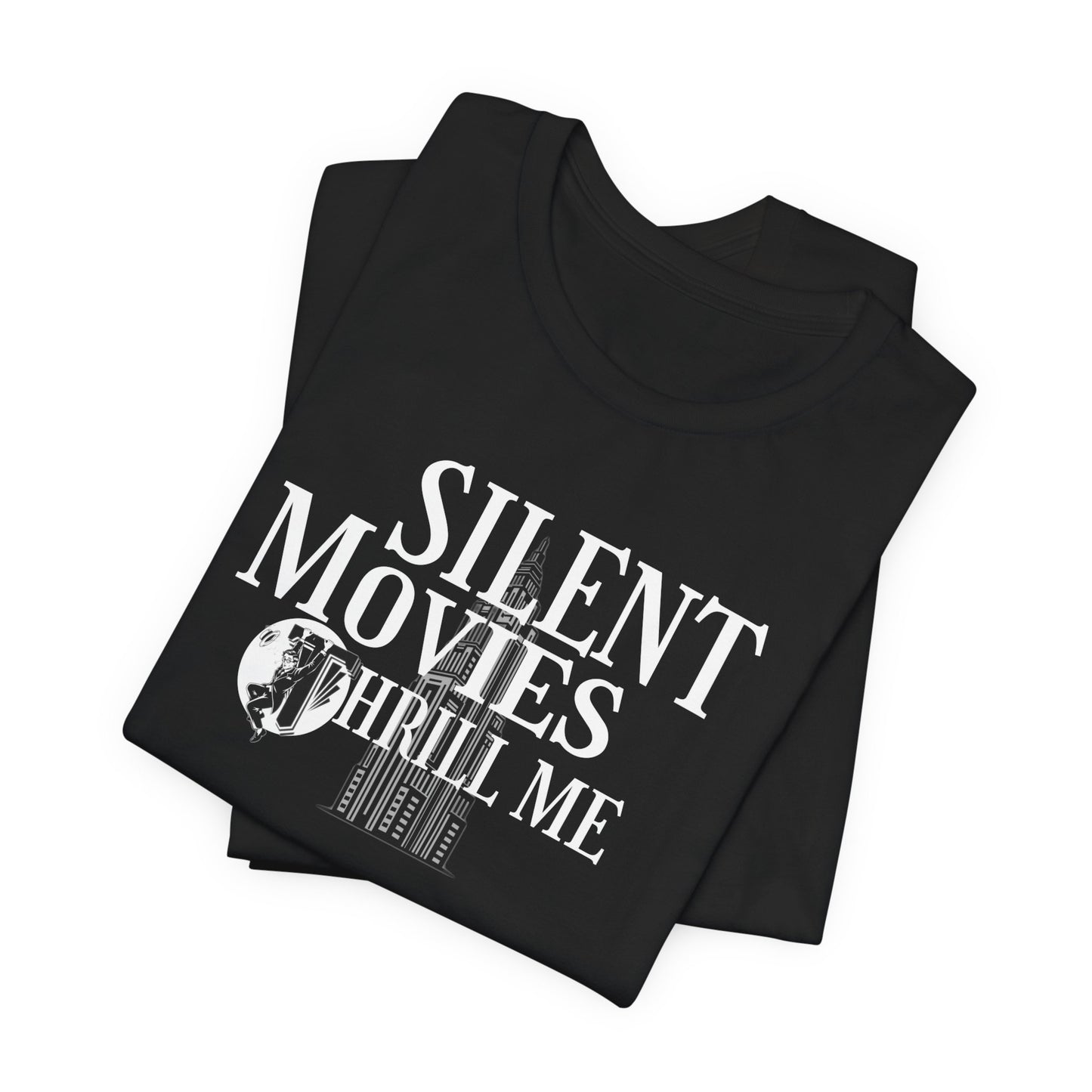 Silent Movies Thrill Me Tee, Unisex T-Shirt, Vintage Film Lover Shirt, Movie Buff Gift, Retro Cinema Apparel