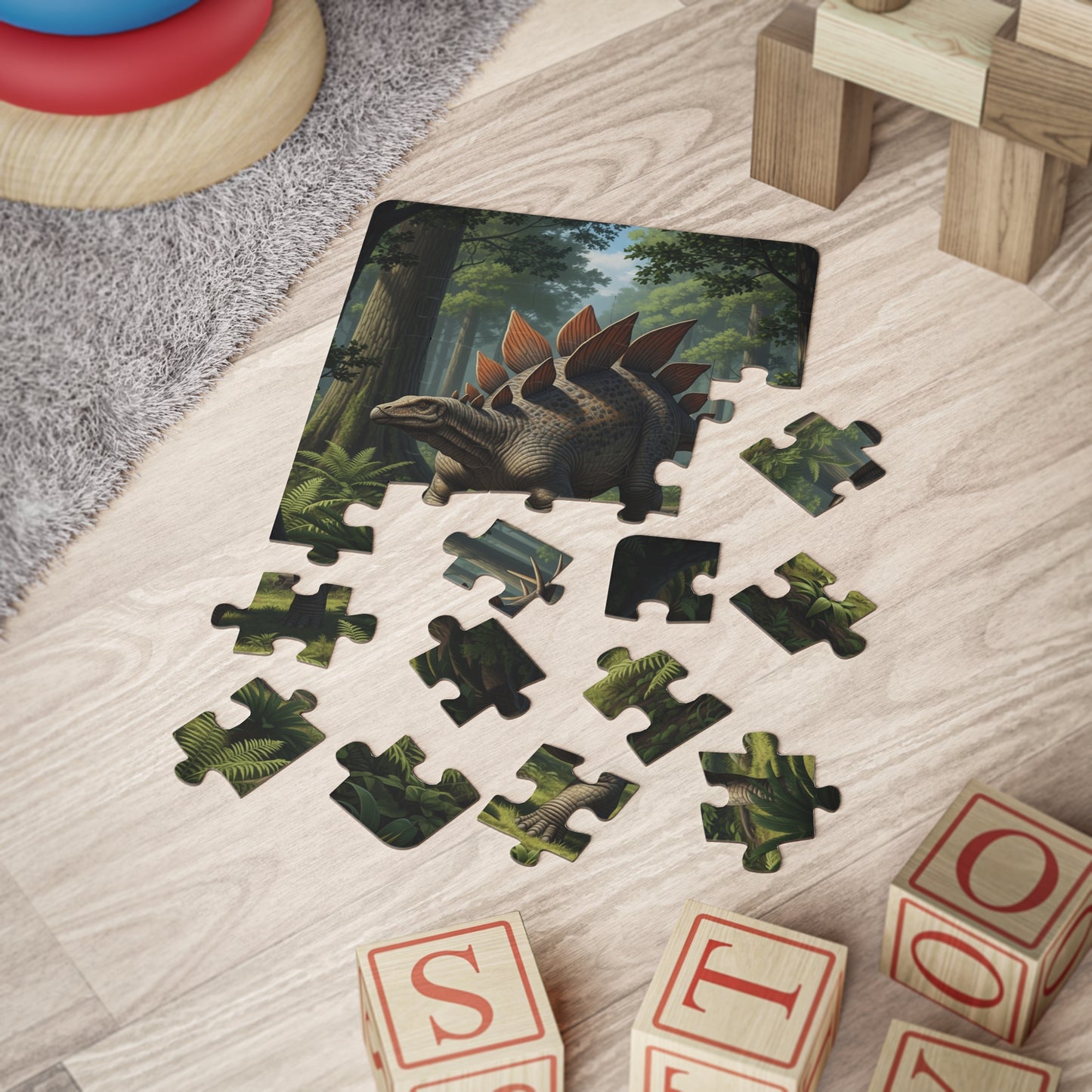 Stegosaurus Kids' Dinosaur Puzzle, 30-Piece Fun for Kids, Educational Play, Gift for Birthdays, Holidays, Family Time, Jurassic Toy