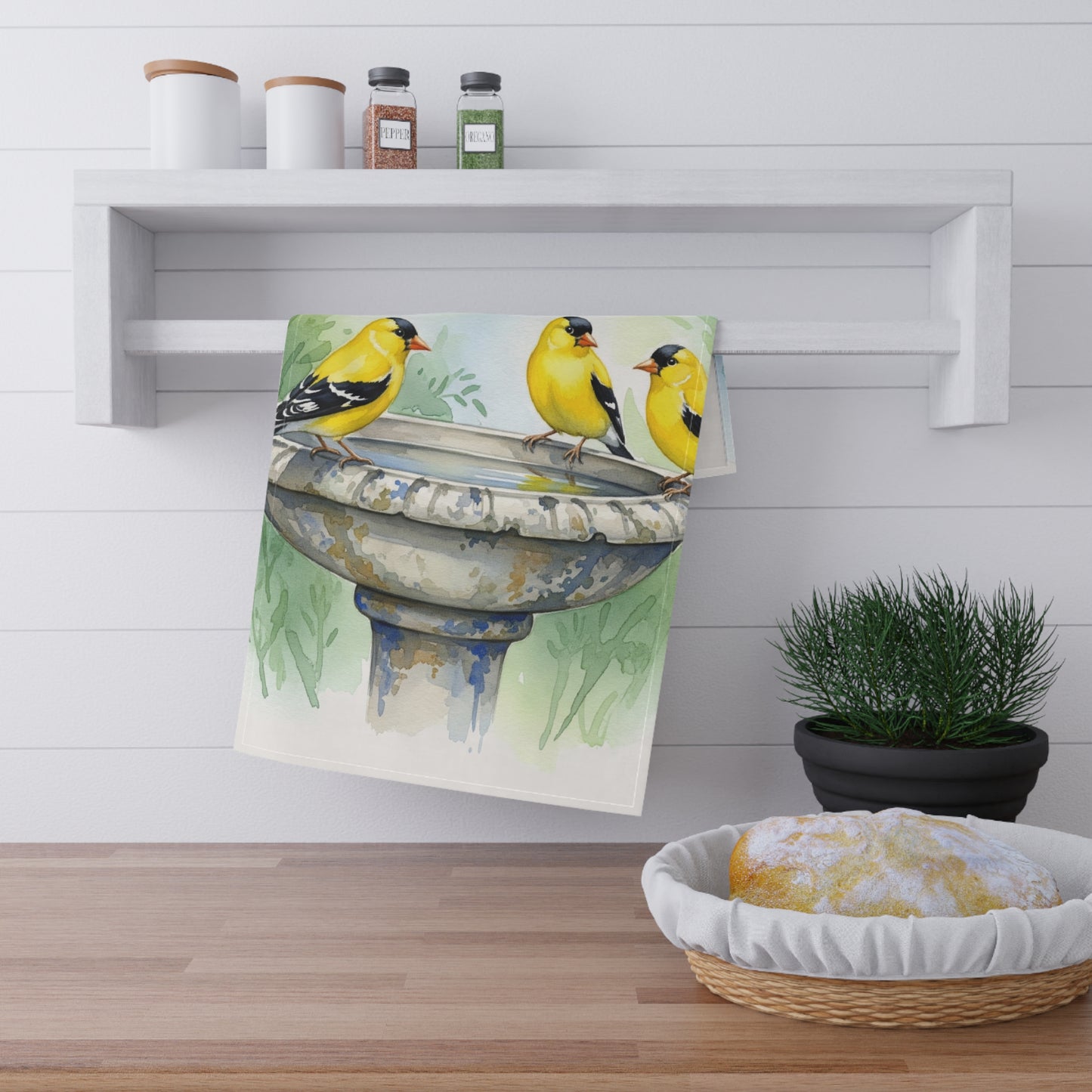 Charming Goldfinch Motif Tea Towels, Kitchen Decor, Gift for Bird Lovers, Home Essentials, Spring Decor, Eco-Friendly Kitchen