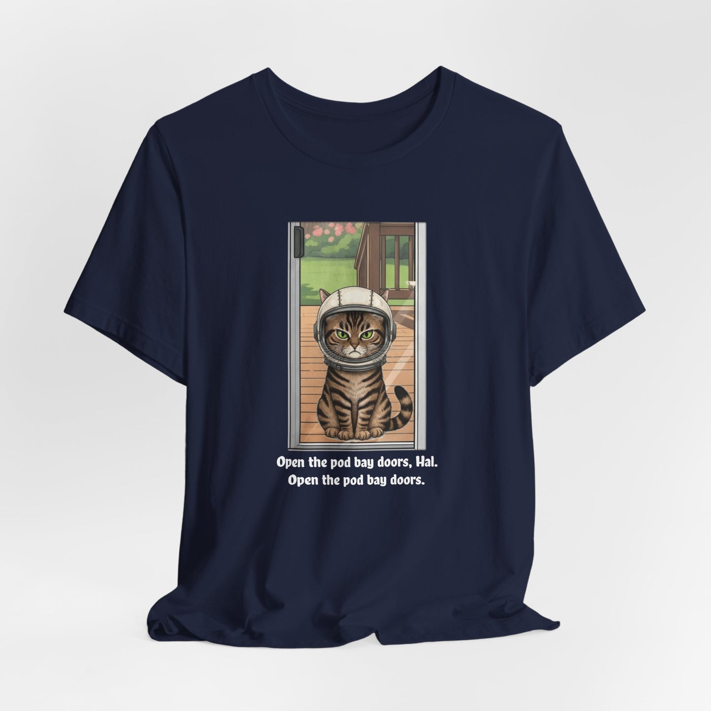 Cat Astronaut Tee, Funny Cat Shirt, Cat Lover Gift, Space Sci-Fi Tee, Hal 2001 Humor Shirt, Unisex Jersey Tee