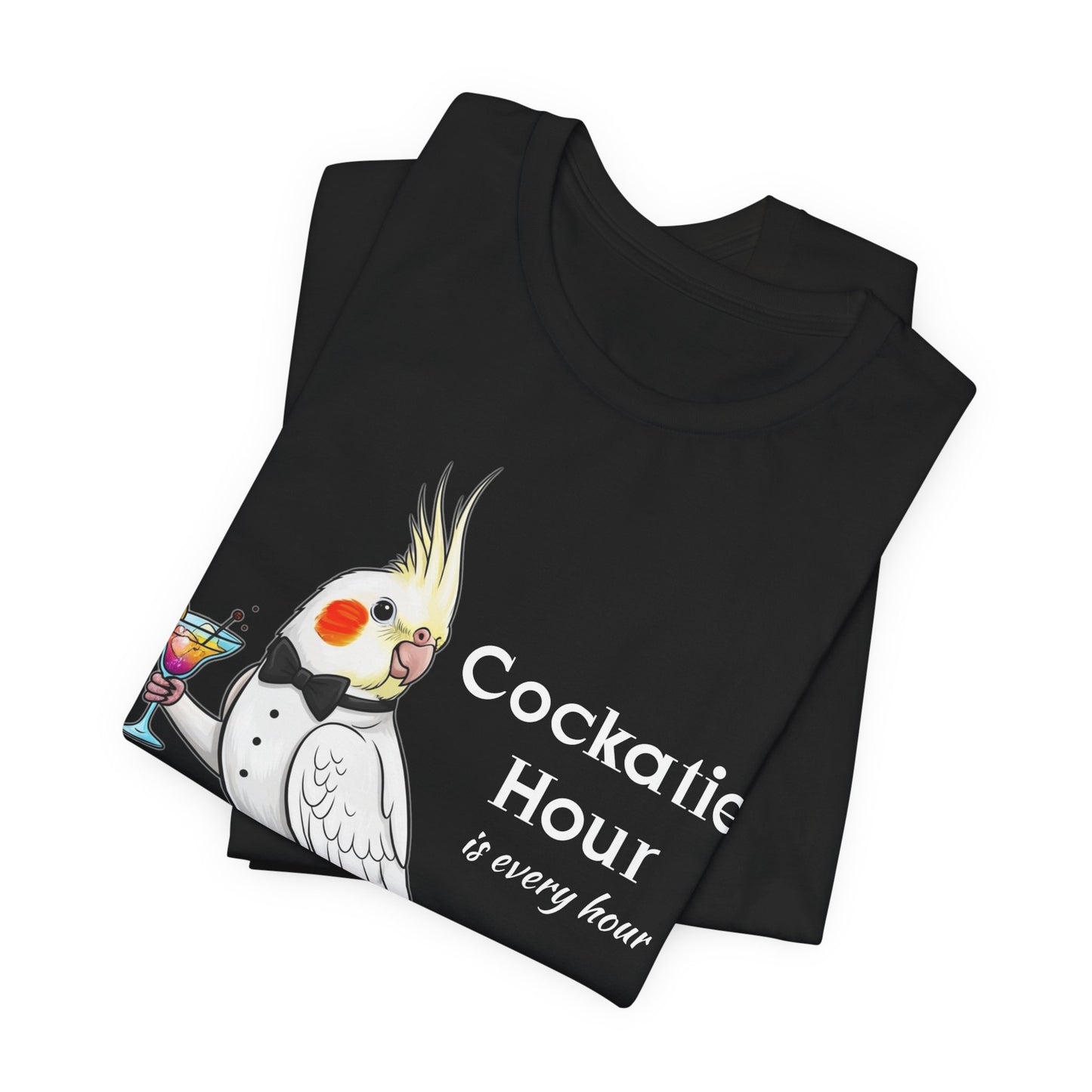 Cockatiel Hour Unisex Tee - Fun Bird Lover T-Shirt, Casual Wear, Gift for Bird Enthusiasts, Animal Lover Gift, Unique Graphic Tee