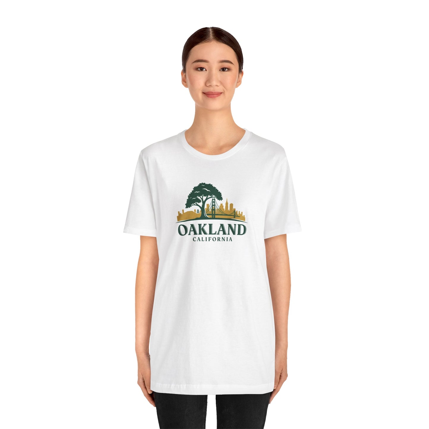 Oakland Cityscape Unisex Jersey Tee, Casual Wear, Gifts for Him/Her, Summer Fashion, Oakland California T-Shirt, Oakland Souvenir