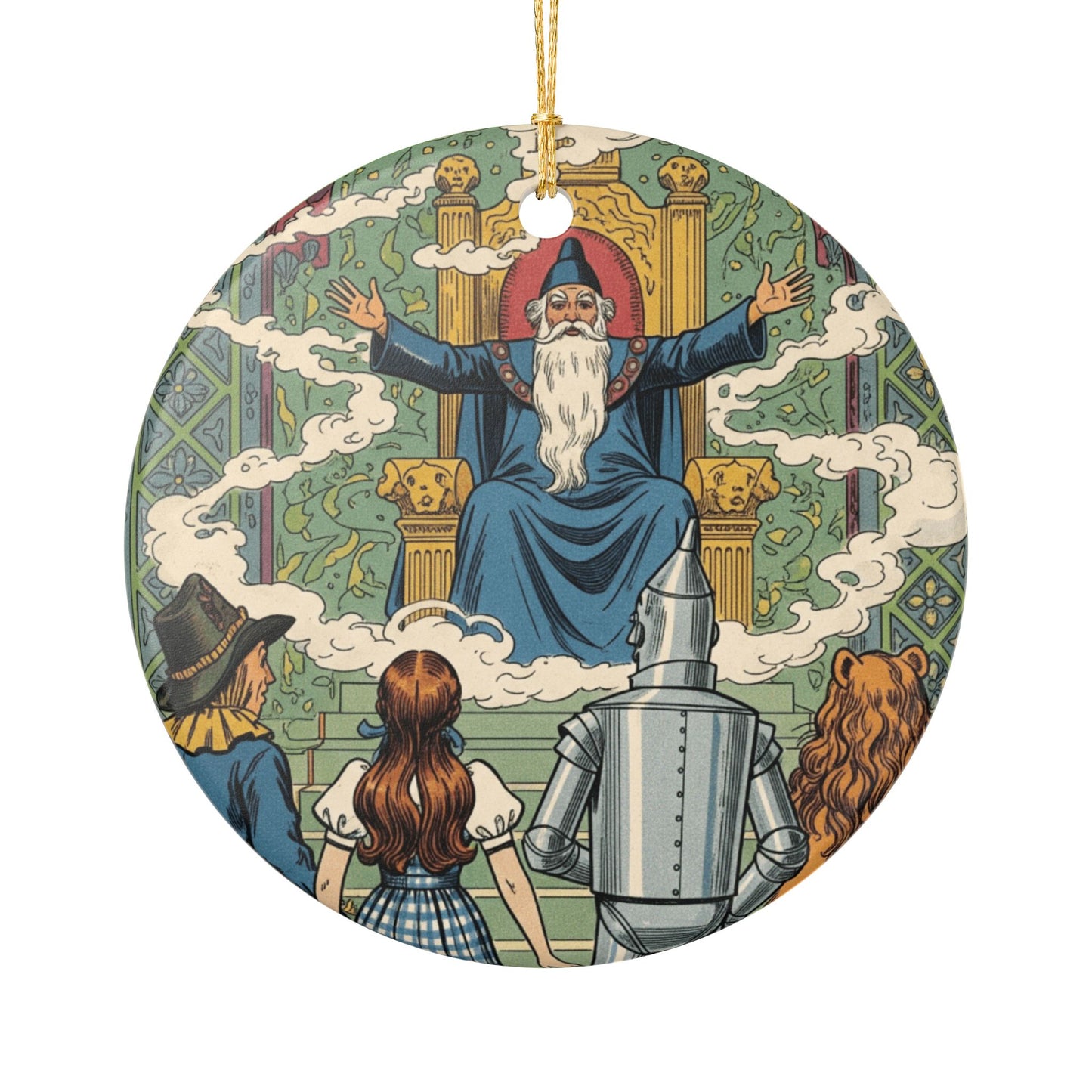 Wizard of Oz Ceramic Ornament, Holiday Decoration, Keepsake Gift, Home Decor, Christmas Ornament, Unique Gift for Fans, Wizard Theme