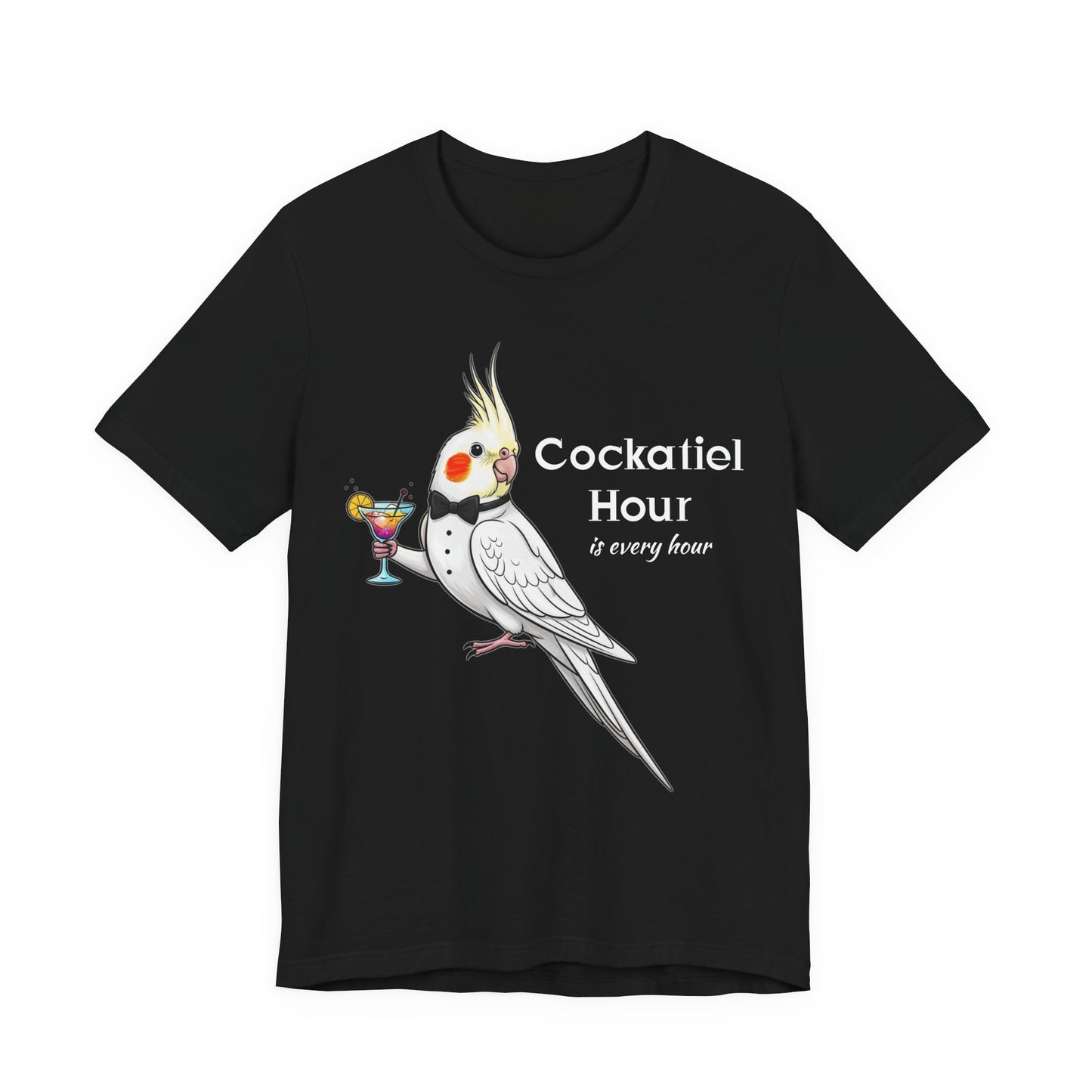 Cockatiel Hour Unisex Tee - Fun Bird Lover T-Shirt, Casual Wear, Gift for Bird Enthusiasts, Animal Lover Gift, Unique Graphic Tee