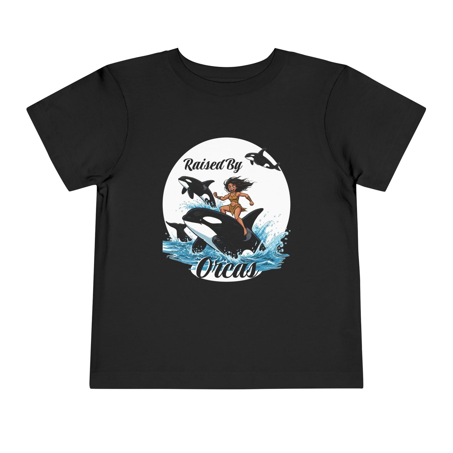 Toddler Short Sleeve Tee - Funny 'Raised By Orcas' Design, Cute Kids Shirt, Whale Lover Top, Birthday Gift, Ocean Theme Clothing
