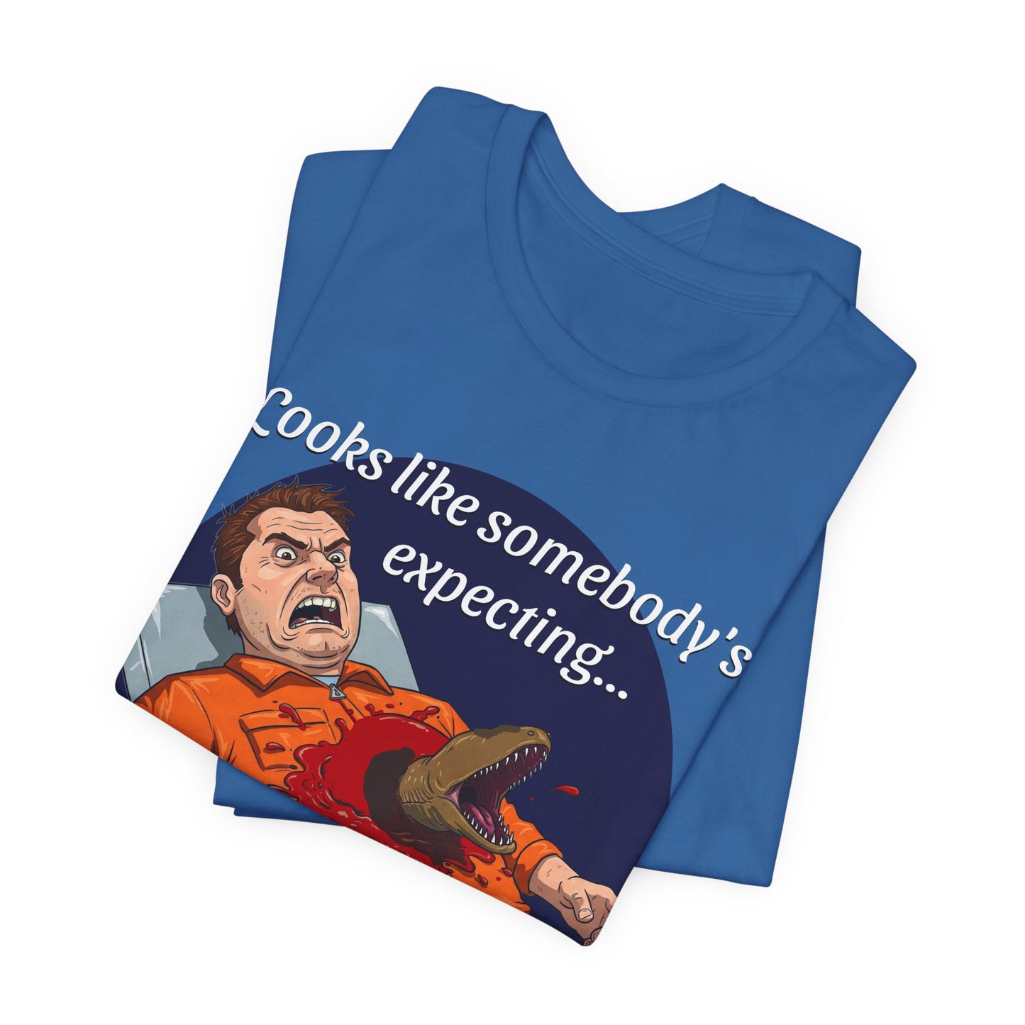 Maternity Tee for Sci-Fi Lovers, Funny Space Station Crew Member Giving Birth, Alien Movie Fan Shirt