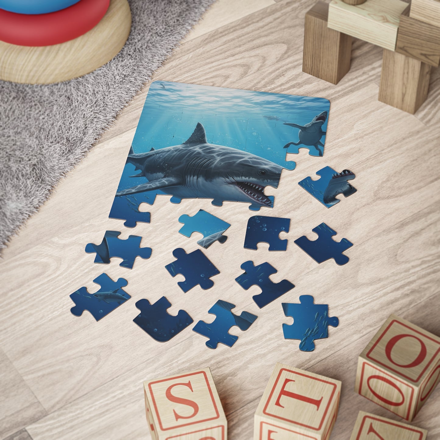 Megalodon Pre-historic Ocean Shark Adventure Puzzle for Kids, Educational Fun Toy, Underwater Play, Marine Life Gift, Family Activity Game