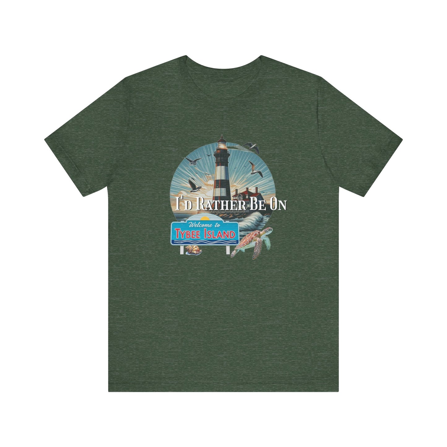 Tybee Island Georgia Unisex Jersey Tee, Laid-Back Beach Lighthouse Shirt, Island Lifestyle Apparel, Coastal Vacation Souvenir Top, Beach