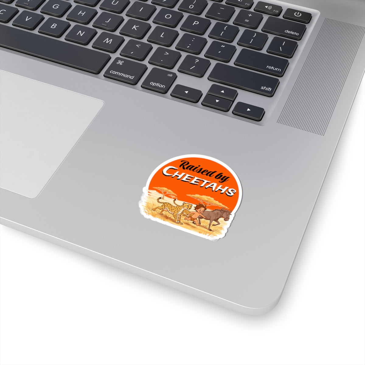 Raised by Cheetahs Kiss-Cut Stickers – Funny Wild Safari Adventure Décor for Animal Lovers - Schmartypants