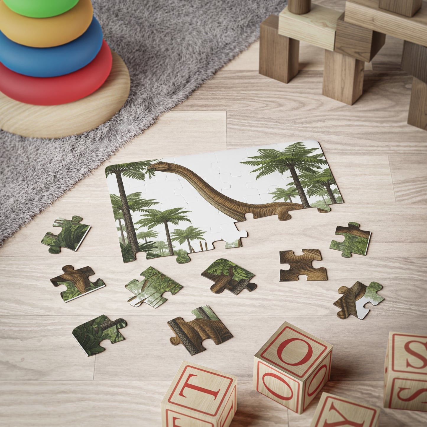 Apatosarus Dinosaur-Themed Kids' Puzzle, 30-Piece, Fun Learning Activity, Jurassic Era Toy for Birthdays Family Time, Educational Toy