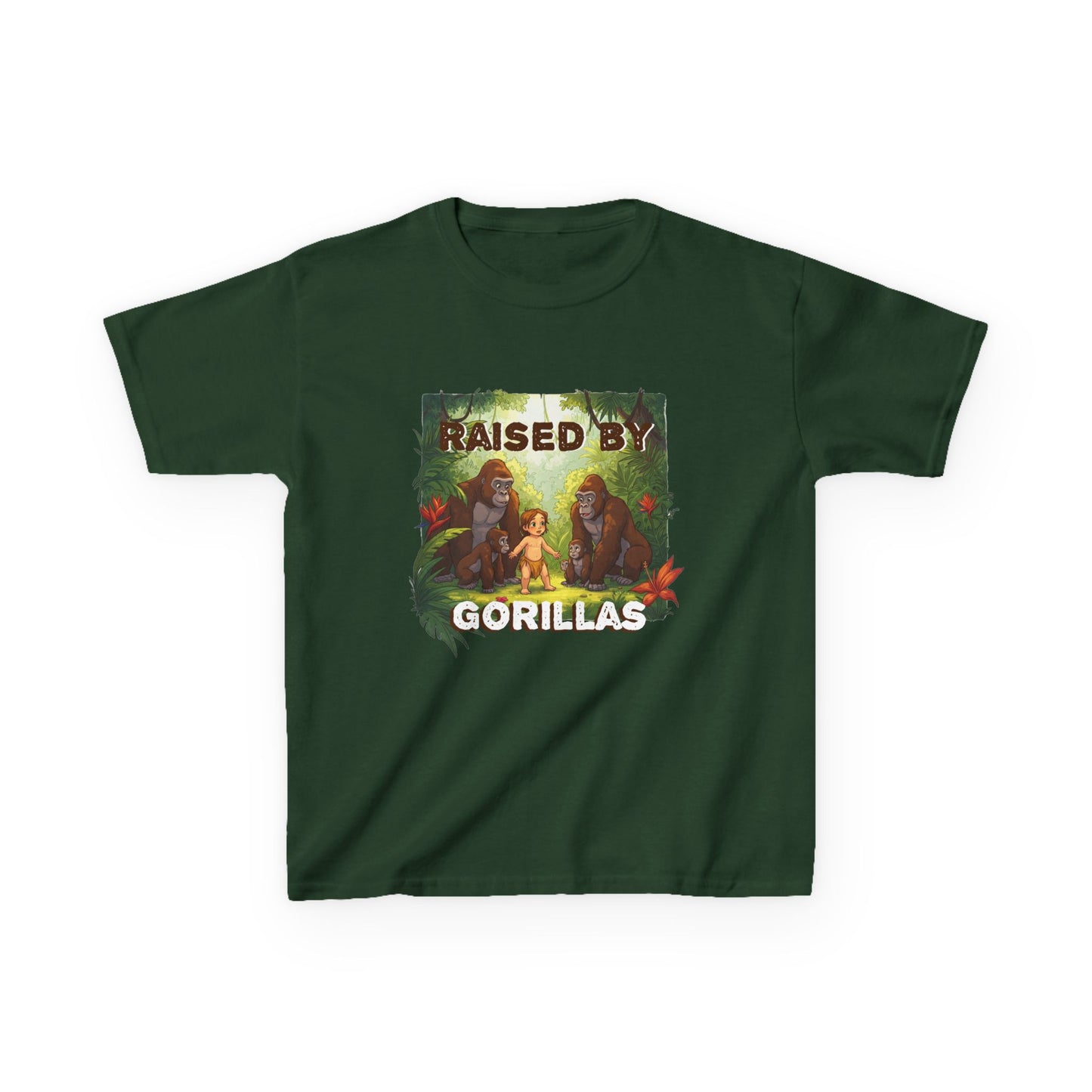 Funny Adorable 'Raised by Gorillas' Kids Tee - Schmartypants