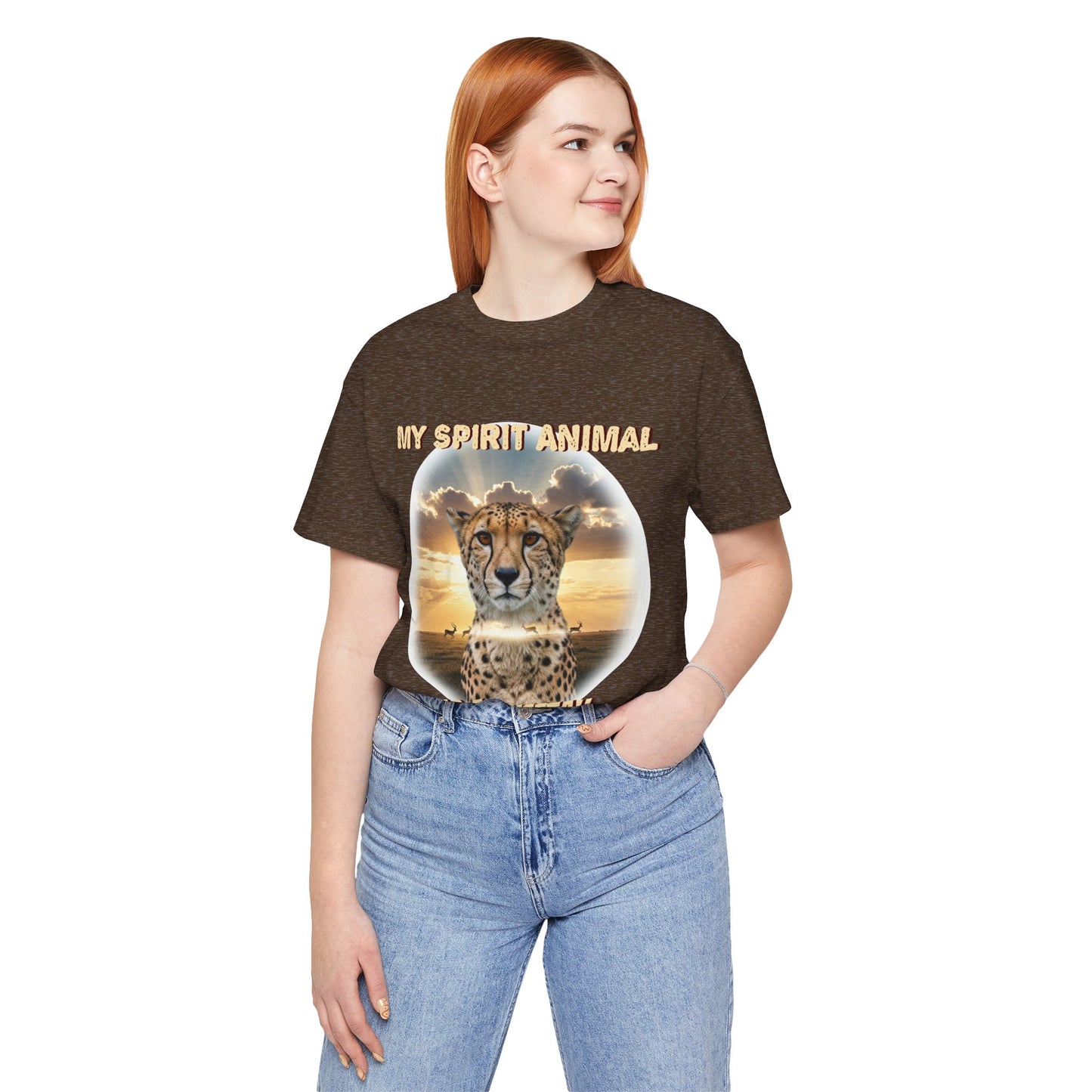 Unisex Jersey Tee - My Spirit Animal is a Cheetah - Beautiful Cheetah Natura Lover Statement - Schmartypants