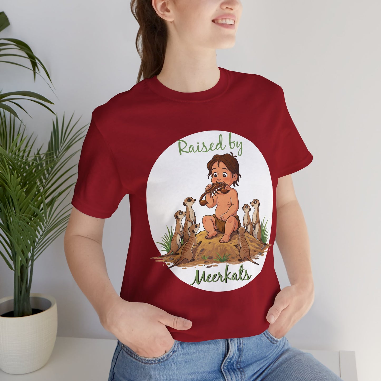 Funny 'Raised by Meerkats' Unisex Tee for Meerkat and Wildlife Lovers - Schmartypants