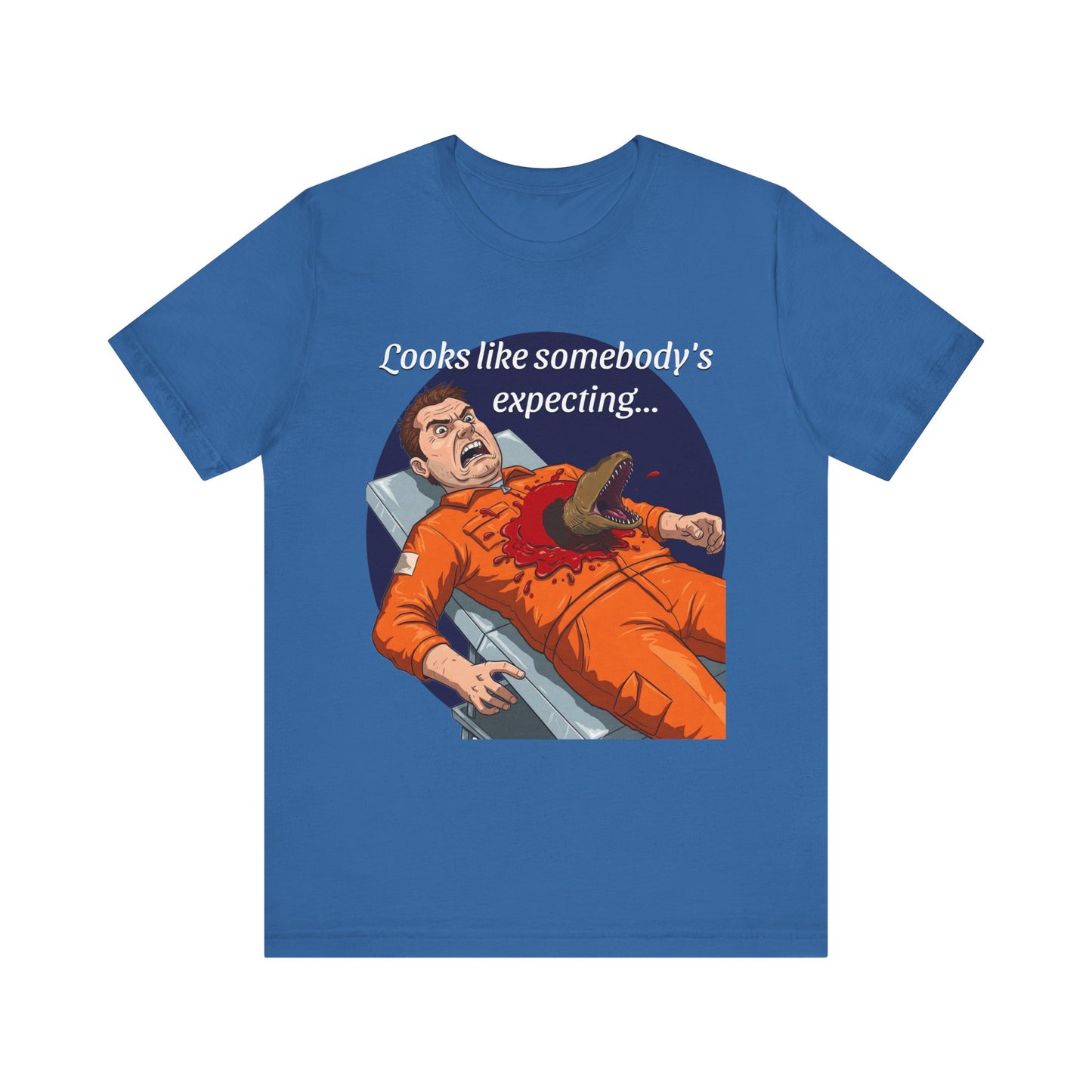 Maternity Tee for Sci-Fi Lovers, Funny Space Station Crew Member Giving Birth, Alien Movie Fan Shirt