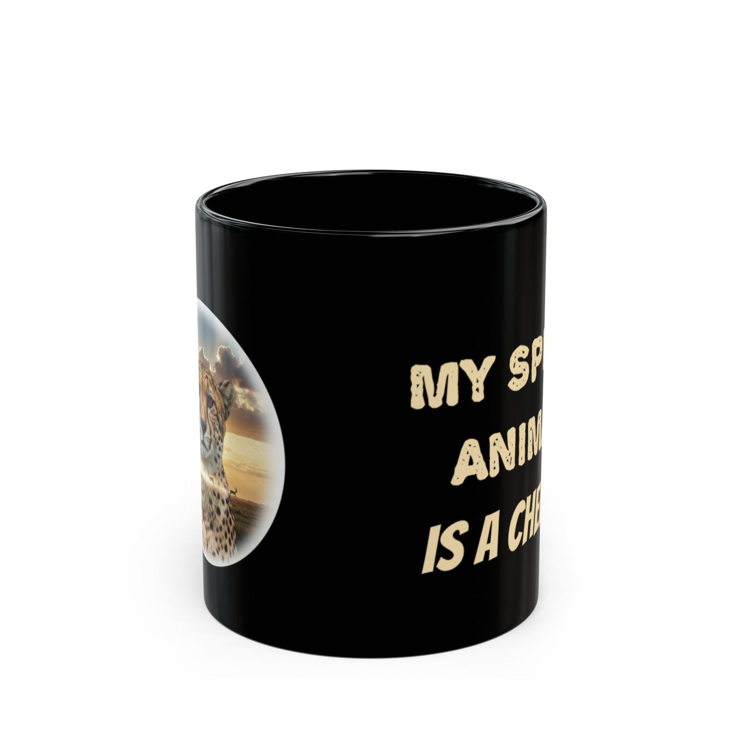 Cheetah Spirit Animal Mug - 11oz & 15oz Black Coffee Cup - Cheetah and Nature Lovers Gift - Schmartypants